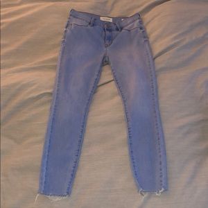 High rise light washed jeggings